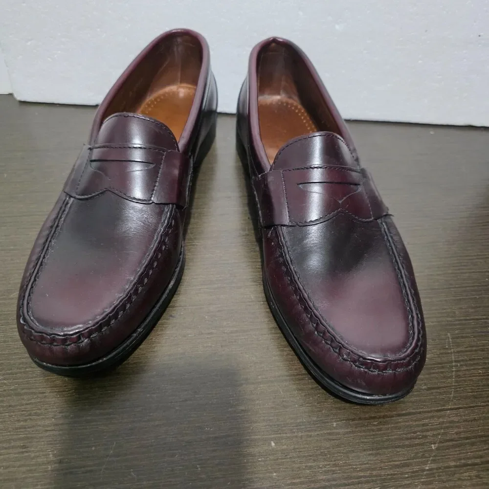 Allen Edmonds Walden Penny Burgundy Leather Dress Loafers Men 10,5B